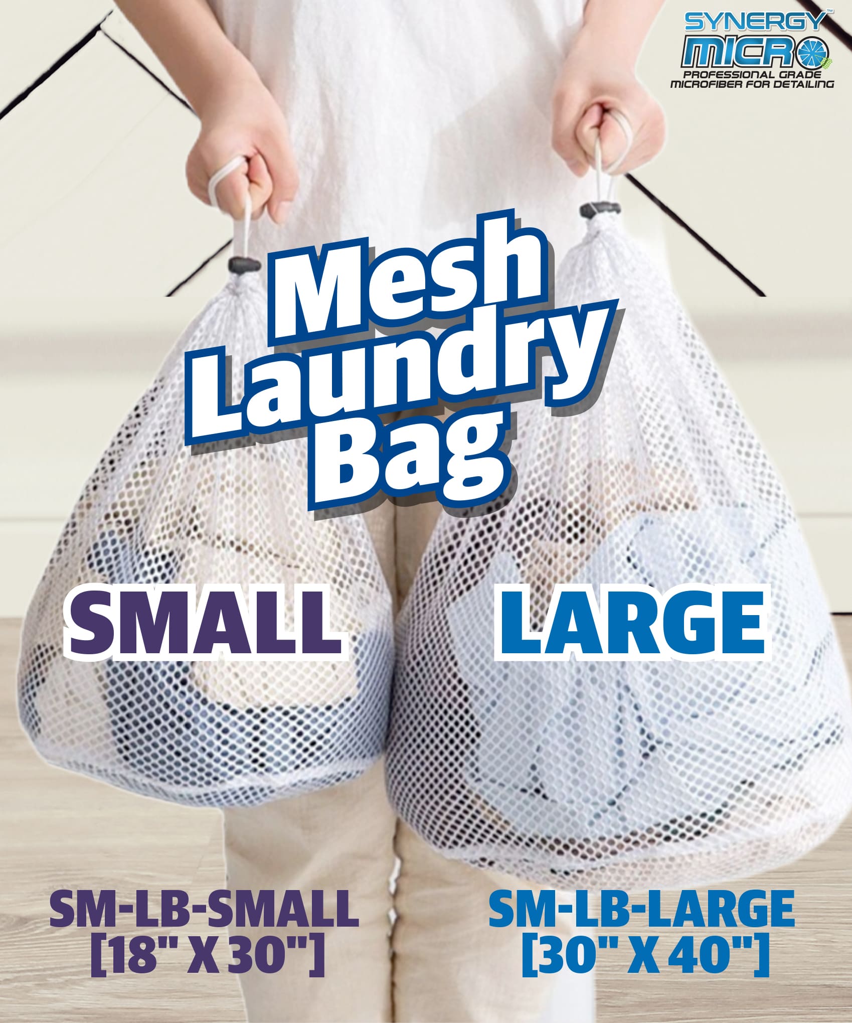 Microfiber Mesh Laundry Bag Store Panel