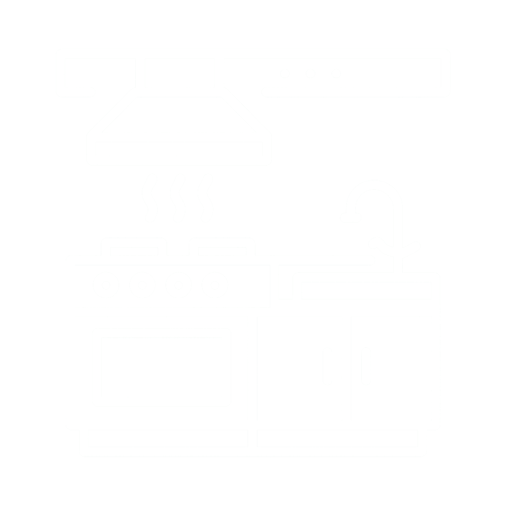 Commercial Kitchen_White line art Commercial Kitchen_White Line Art