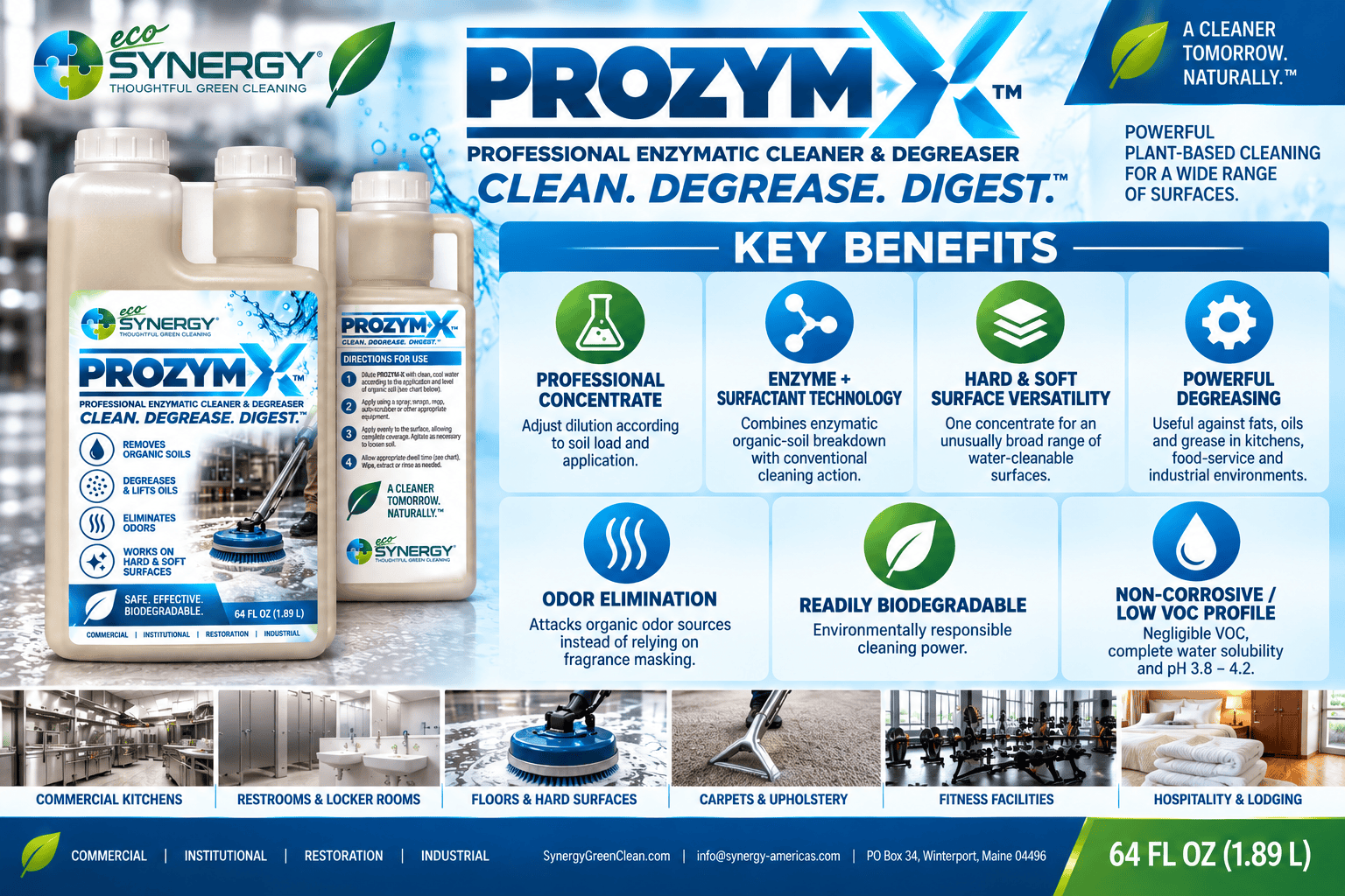 PROZYM-X Key Benefits Chart