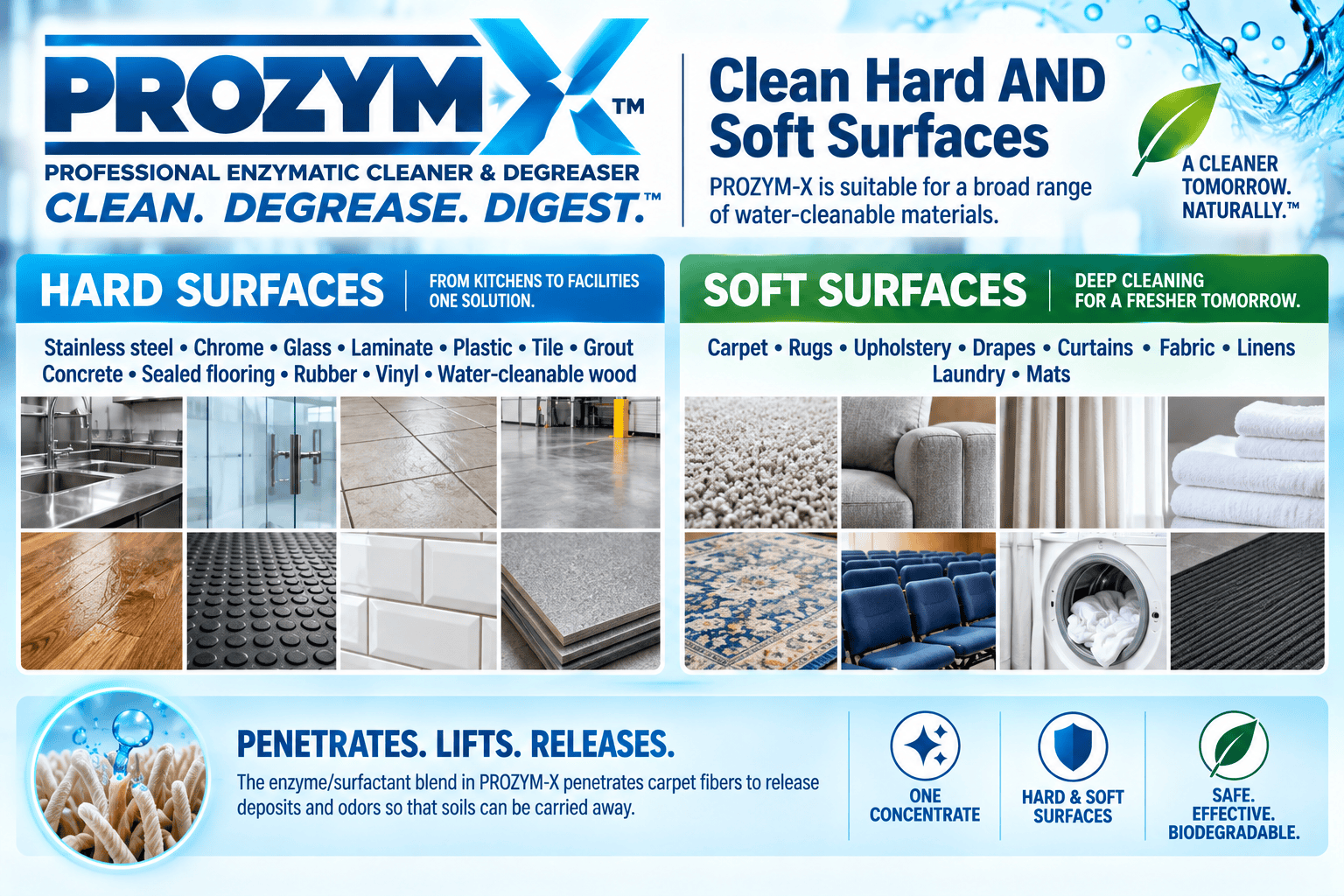 PROZYM-X for Hard & Soft Surfaces Panel